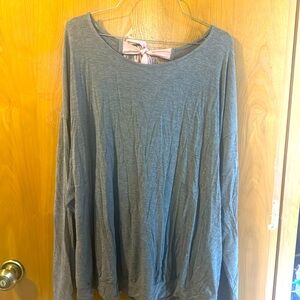 Gray open back with pink tie shirt 2x